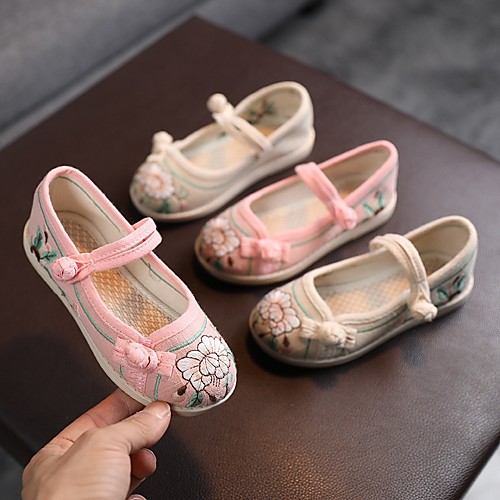 

Girls' Flats Espadrilles Cotton Little Kids(4-7ys) Big Kids(7years ) Daily Walking Shoes Pink Beige Fall Spring