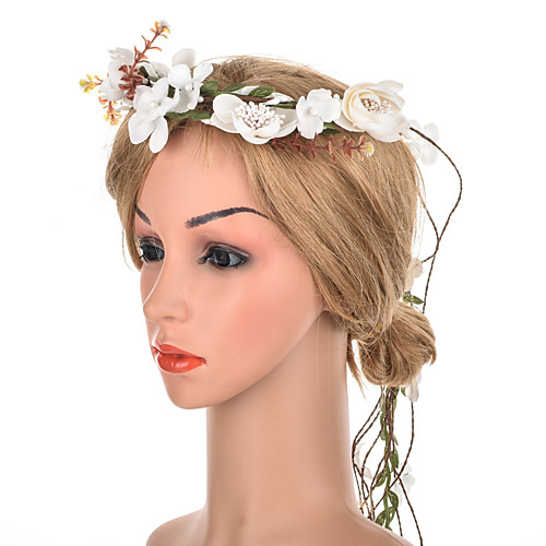 

Bohemian Bridal Fabric Headpiece with Floral / Rattan 1 Piece Special Occasion / Party / Evening Headpiece