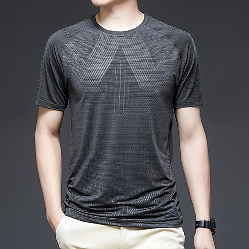 

Men's T shirt Hiking Tee shirt Short Sleeve Tee Tshirt Top Outdoor Lightweight Breathable Quick Dry Stretchy Autumn / Fall Spring Polyester Dark Grey White Black Fishing Climbing Camping / Hiking