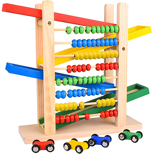 

Wooden Toys Race Tracks for Boys Abacus Perfect Montessori Toys for Toddlers 4 Years Waldorf Toys Autism Toys