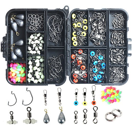 

251 pcs Fishing Hooks Fishing Snaps & Swivels Fishing Beads Fishing Accessories Set Plastic Metal ABS Easy to Carry Easy to Use Sea Fishing Other