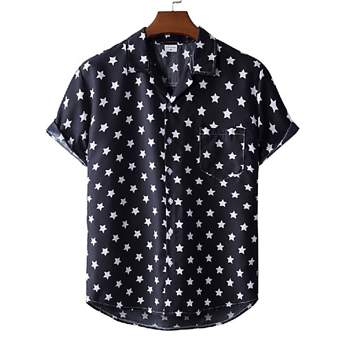 

Men's Shirt 3D Print Graphic Prints Print Short Sleeve Vacation Tops Black