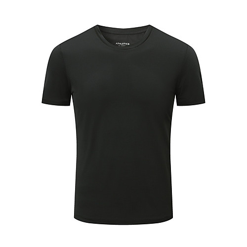 

Men's T shirt Hiking Tee shirt Short Sleeve Crew Neck Tee Tshirt Top Outdoor Lightweight Breathable Quick Dry Soft Autumn / Fall Spring Chinlon Spandex Solid Color Dark Grey White Black Fishing