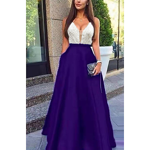 

Women's Swing Dress Maxi long Dress Blue Purple Wine Orange Green Sleeveless Solid Color Sequins Patchwork Summer V Neck Elegant Vintage 2021 S M L XL