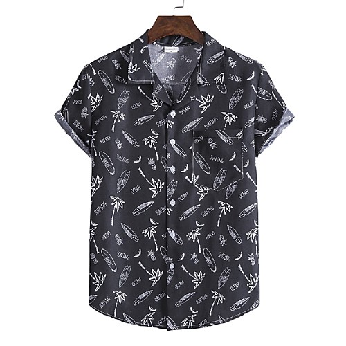 

Men's Shirt 3D Print Graphic Prints Print Short Sleeve Vacation Tops White Black Navy Blue