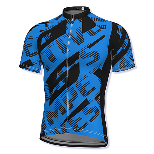 

21Grams Men's Short Sleeve Cycling Jersey Spandex Blue Bike Top Mountain Bike MTB Road Bike Cycling Breathable Quick Dry Sports Clothing Apparel / Athleisure