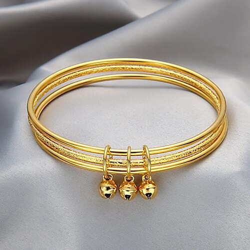 

Women's Bracelet Bangles Double Layered Bell Stylish Simple Alloy Bracelet Jewelry Gold For Festival