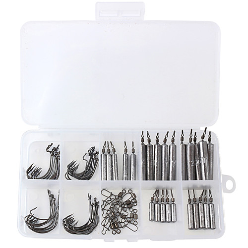 

85 pcs Fishing Hooks Fishing Snaps & Swivels Fishing Accessories Set Lead Easy to Carry Easy to Use Other Lure Fishing