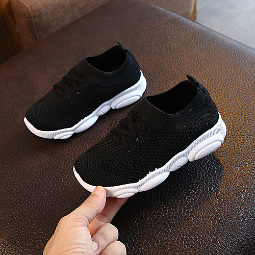 

Boys' Girls' Sneakers Comfort Knit Elastic Fabric Mesh Little Kids(4-7ys) Big Kids(7years ) Daily Home Cycling Shoes Walking Shoes Split Joint White Black Pink Spring Summer