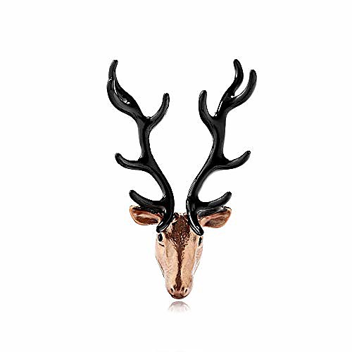 

star and sea vintage deer elk antler collar pin brooch sweater clip collar brooch for women men (black brown)