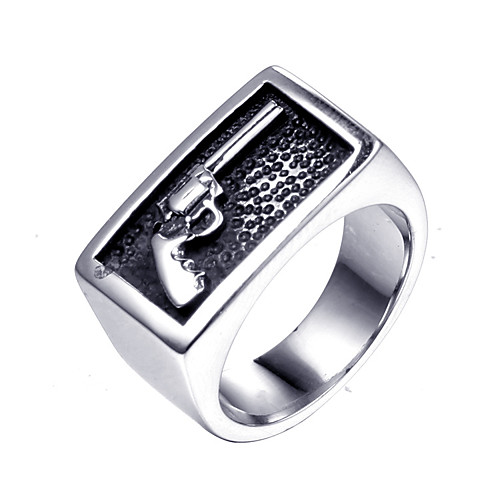 

hzamn hip hop rock stainless steel revolver western denim fashion ring size 7-14