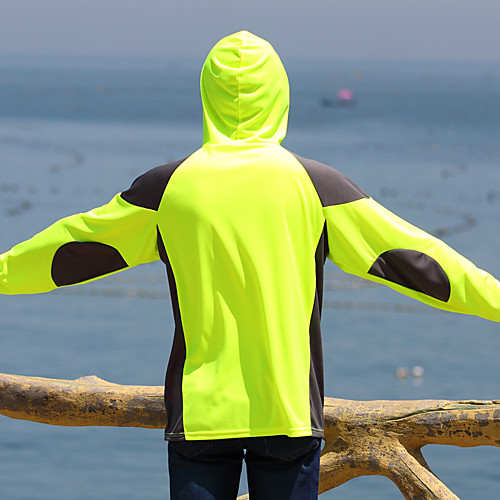 

Men's Hiking Skin Jacket Hiking Windbreaker Long Sleeve Outerwear Jacket Top Outdoor Packable Lightweight UV Sun Protection Breathable Spring Summer A sky blue B fluorescent green A pearl white