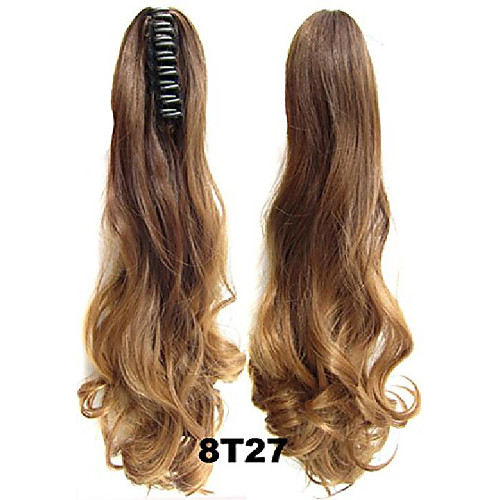 

22(55cm) womens claw ponytail clip in hair extensions long curly hairpiece synthetic high temperature fiber #2 22inches