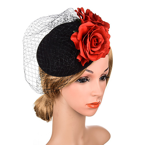 

Elegant Pearl Fabric Fascinators with Floral / Hollow-out 1 Piece Special Occasion / Party / Evening Headpiece