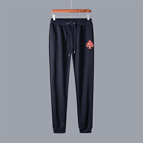 

Men's Casual / Sporty Sweatpants Outdoor Sports Daily Sports Pants Pants Graphic Full Length Drawstring Pocket Print Black Light gray Dark Gray Navy Blue