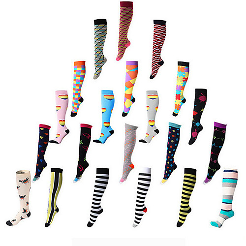 

1 Pair Outdoor Sports Compression Socks Women And Men Multicolor Running Elastic Calf Protection Stockings Riding Compression Socks Mountaineering