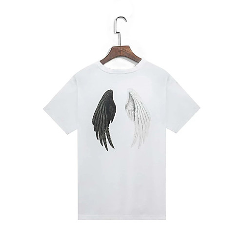 

Men's Unisex T shirt Hot Stamping Wings Plus Size Print Short Sleeve Casual Tops 100% Cotton Basic Casual Fashion White