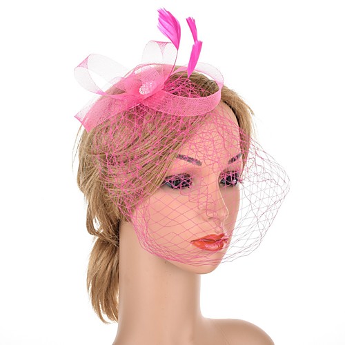 

Classic Vintage Inspired Tulle Fascinators with Feather / Crystals 1 Piece Special Occasion / Party / Evening Headpiece