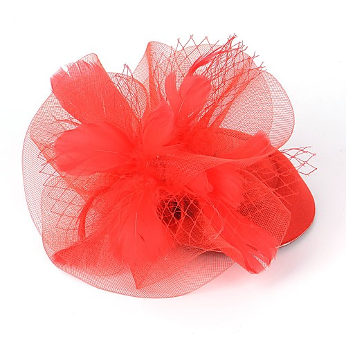 

1920s Retro Tulle Fascinators with Feather 1 Piece Special Occasion / Party / Evening Headpiece