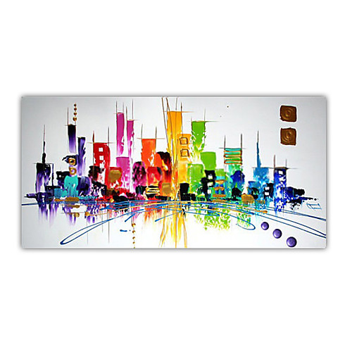 

Mintura Hand-Painted Knife Color City Oil Painting On Canvas Modern Abstract Wall Picture Large Size Art For Home Decoration (Rolled Canvas without Frame)