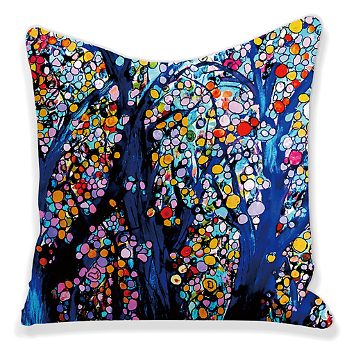 

Double Side 1 Pc Botanical Cushion Cover Print 45x45cm Linen for Sofa Bedroom