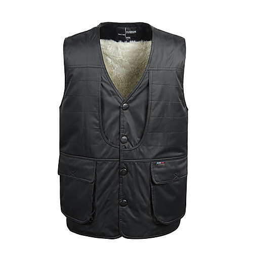 

Men's Fishing Vest Thermal Warm Lightweight Breathable Vest / Gilet Winter Camping & Hiking Traveling Fishing / Cotton / Sleeveless / Quick Dry / Solid Colored / Fleece