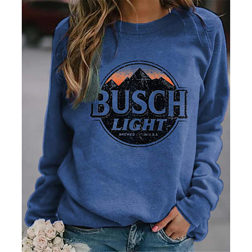 

Women's Pullover Sweatshirt Scenery Graphic Prints Letter Print Daily Going out Other Prints Casual Streetwear Hoodies Sweatshirts Blue Red Yellow