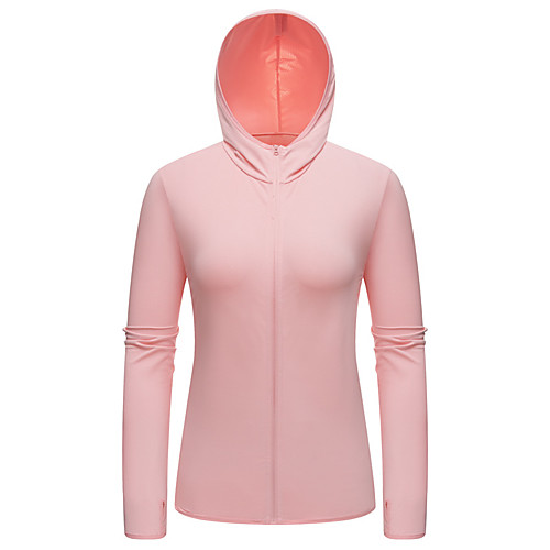 

Women's Hoodie Jacket Hiking Skin Jacket Hiking Windbreaker Outdoor Packable Waterproof Lightweight UV Sun Protection Outerwear Jacket Top Fishing Running Beach White Grey Rose Red Light Blue