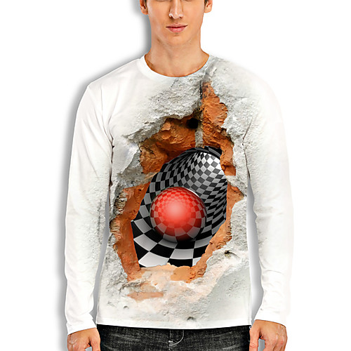

Men's T shirt 3D Print Graphic Graphic Prints 3D Print Long Sleeve Daily Tops Basic Casual Hawaiian Blue Purple Red