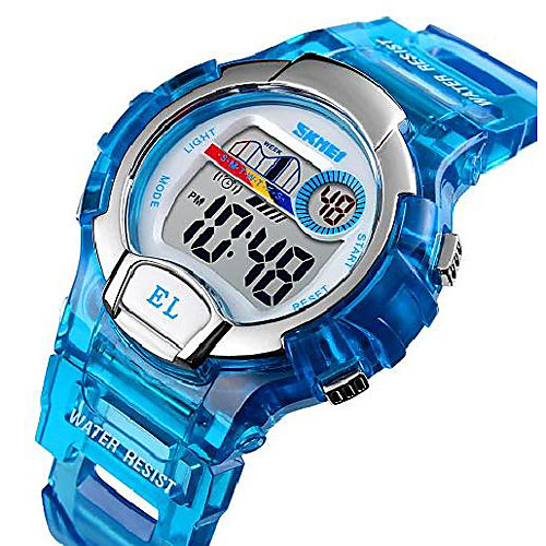 

multifunction sports watch led digital kids wrist watches transparent blue