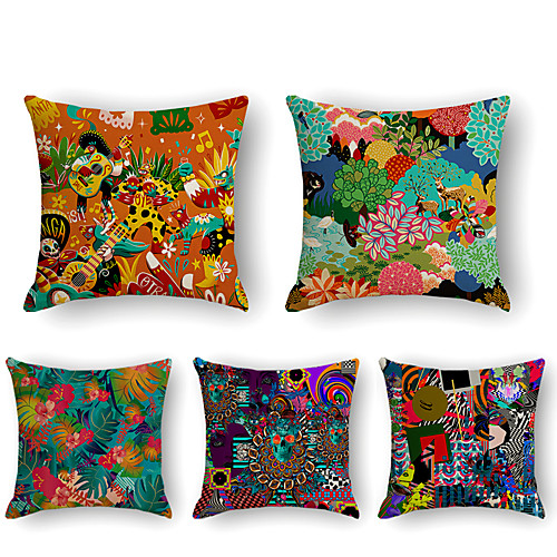 

Cushion Cover 5PCS Short Plush Soft Decorative Square Throw Pillow Cover Cushion Case Pillowcase for Sofa Bedroom 45 x 45 cm (18 x 18 Inch) Superior Quality Machine Washable