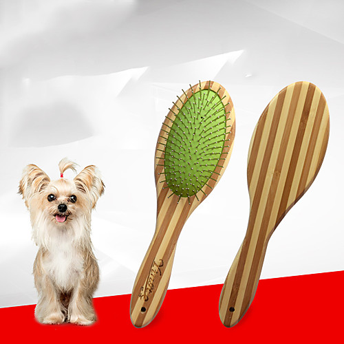 

Dog Cat Grooming Cleaning Pet Grooming Brush Bamboo Wood Brush Dog Clean Supply Pet Hair Remover Removing Matted Tangled Easy to Clean Pet Grooming Supplies Yellow