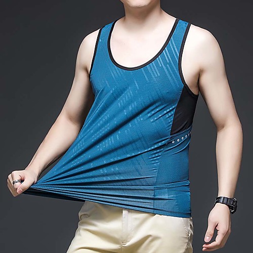 

Men's T shirt Hiking Tee shirt Sleeveless Tee Tshirt Top Outdoor Lightweight Breathable Quick Dry Stretchy Autumn / Fall Spring Spandex Polyester GrayGreen White Black Fishing Climbing Camping
