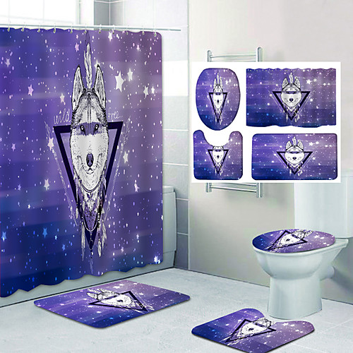 

Dream Catcher Pattern Printing Bathroom Shower Curtain Leisure Toilet Four-Piece Design