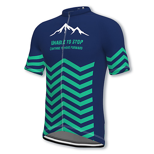

21Grams Men's Short Sleeve Cycling Jersey Spandex Blue Bike Top Mountain Bike MTB Road Bike Cycling Breathable Quick Dry Sports Clothing Apparel / Athleisure