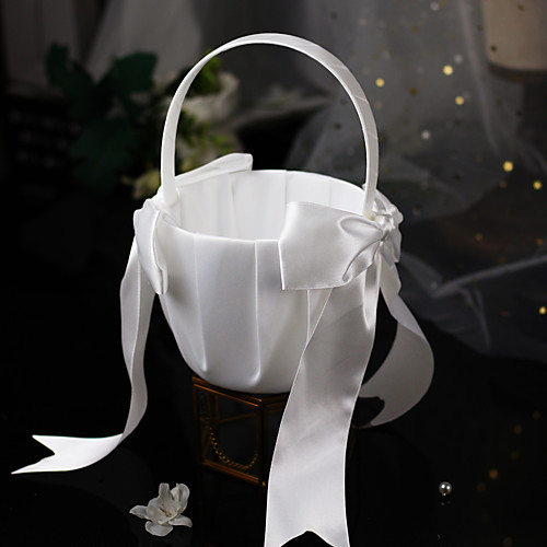 

Flower Basket Satin 4 1/3 (11 cm) Satin Bow 1 pcs