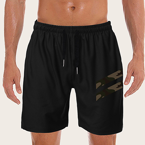 

Men's Sporty Casual / Sporty Daily Holiday Shorts Pants Graphic Short Drawstring Pocket Print Black