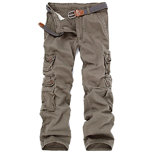 

Men's Hiking Pants Trousers Hiking Cargo Pants Solid Color Winter Outdoor Breathable Soft Multi-Pockets Wear Resistance Cotton Pants / Trousers Black Army Green Khaki Coffee Hunting Fishing Climbing