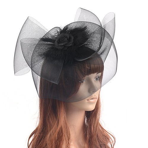 

Solid Color Hyperbole Tulle Fascinators with Feather / Floral 1 Piece Special Occasion / Party / Evening Headpiece