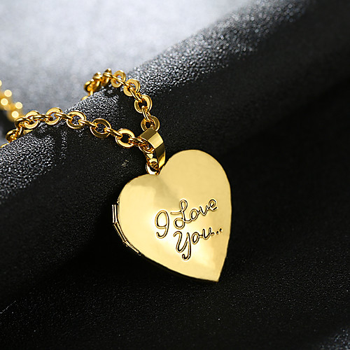 

Women's Pendant Necklace Lockets Necklace Classic Heart Fashion Gold Plated Alloy Gold Silver 55 cm Necklace Jewelry 1pc For Christmas Halloween Party Evening Street Gift