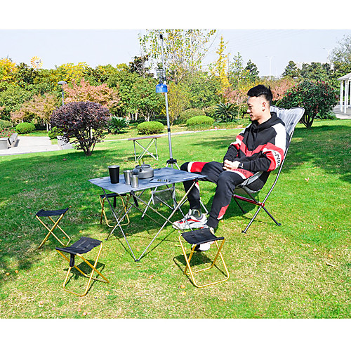 

Camping Chair Multifunctional Portable Breathable Ultra Light (UL) Aluminum Alloy for 1 person Fishing Beach Camping Autumn / Fall Winter Black Grey