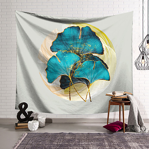 

Wall Tapestry Art Decor Blanket Curtain Hanging Home Bedroom Living Room Decoration Polyester Blue Ginkgo