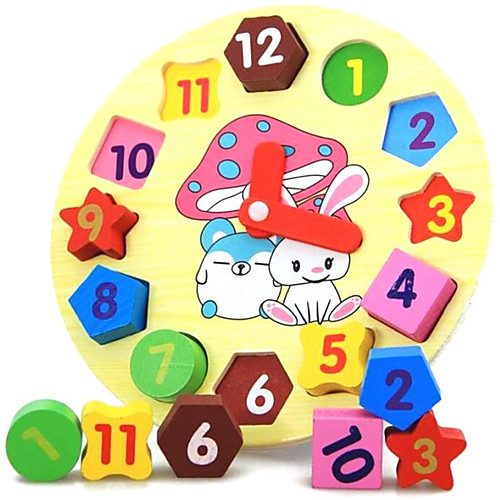 

Wooden Clock Toy Toys Round Education Wooden Children's Pieces