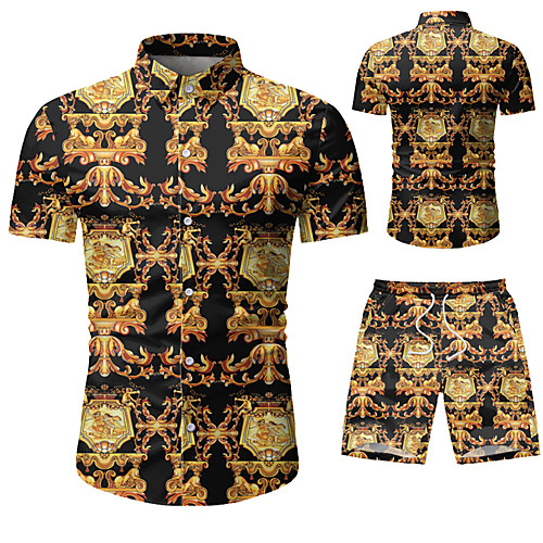 

Men's Shirt Other Prints Graphic Prints Print Short Sleeve Vacation Tops Black