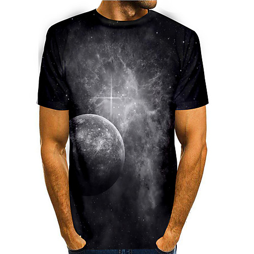 

Men's T shirt 3D Print Graphic 3D 3D Print Short Sleeve Daily Tops Basic Casual Black