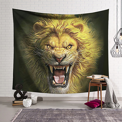 

Wall Tapestry Art Decor Blanket Curtain Hanging Home Bedroom Living Room Lion Animal Psychedelic