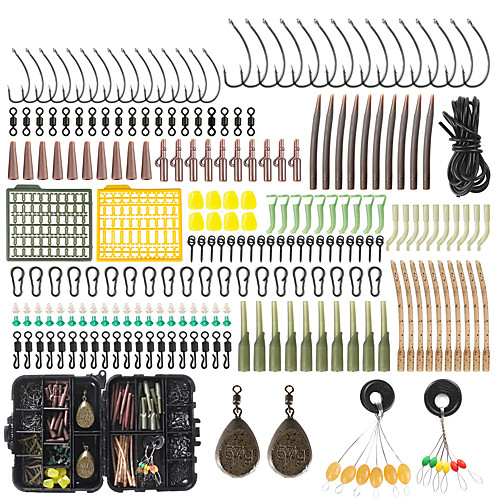 

252 pcs Fishing Hooks Fishing Snaps & Swivels Fishing Accessories Set Metal ABS Easy to Carry Easy to Use Carp Fishing