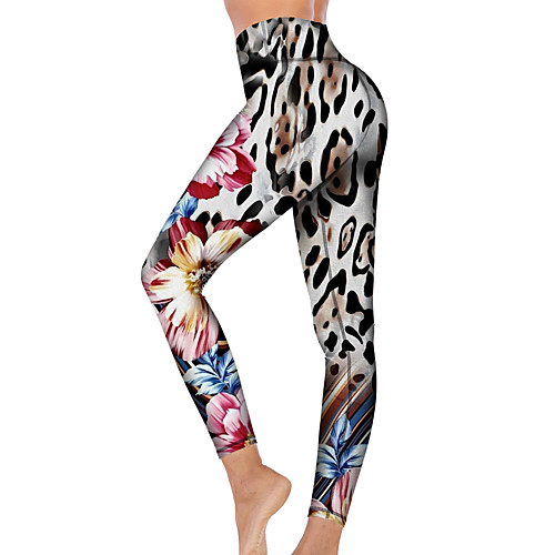 

21Grams Women's High Waist Yoga Pants Cropped Leggings Tummy Control Butt Lift Breathable White Fitness Gym Workout Running Sports Activewear High Elasticity