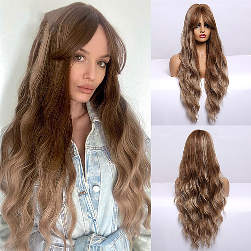

Synthetic Wig Curly Asymmetrical Wig 26 inch A1 A2 A3 A4 A5 Synthetic Hair Women's Cosplay Party Fashion Blonde Brown