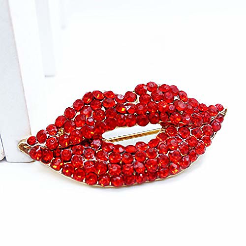 

essencedelight brooch pins for clothing brooches pins scarf clips for women men rhinestone lips pattern dekoration